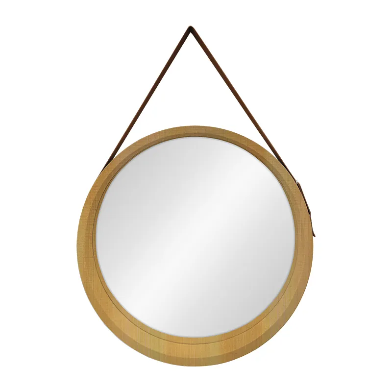 SIMEX MIRROR ELENA MSI1122-IFM03WNW NATURAL WOOD POLYPROPYLENE FRAME WALL MOUNTED ROUND